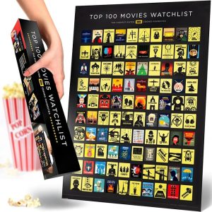 Official IMDb Top 100 Movies Scratch Off Poster | Premium Bucket List - Made in USA | 16.5x23.4 Inches | Unique Gift for Men and Women Film Lovers | Movie Night Supplies and Room Décor